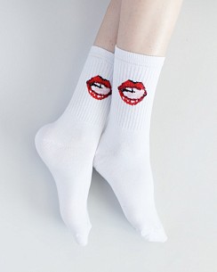 Медичні шкарпетки жіночі з принтом Lips